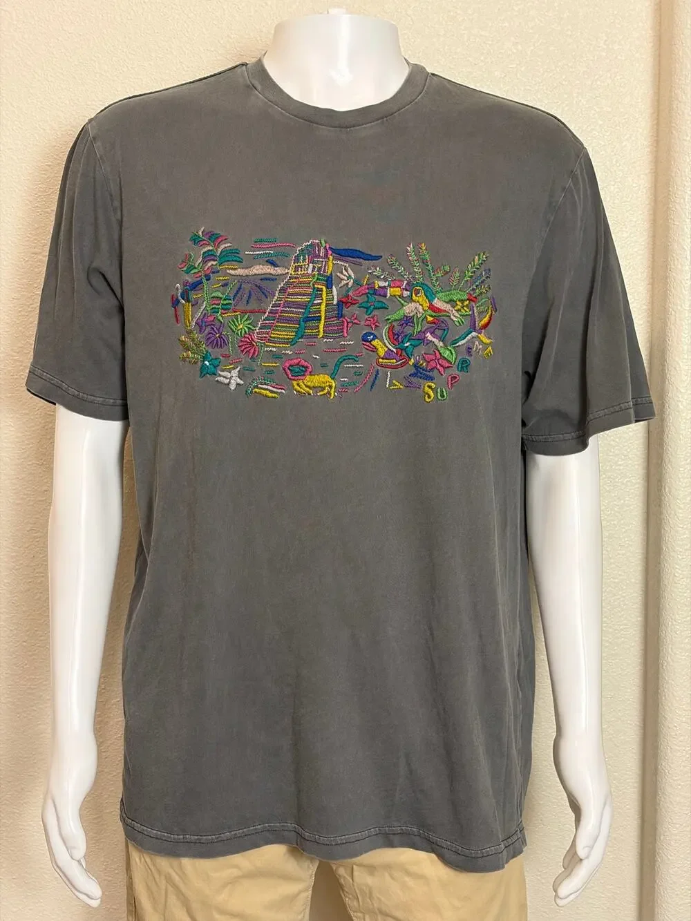 Supreme SS24 Machu Picchu Embordered Mayan Short Sleeve T-Shirt Large